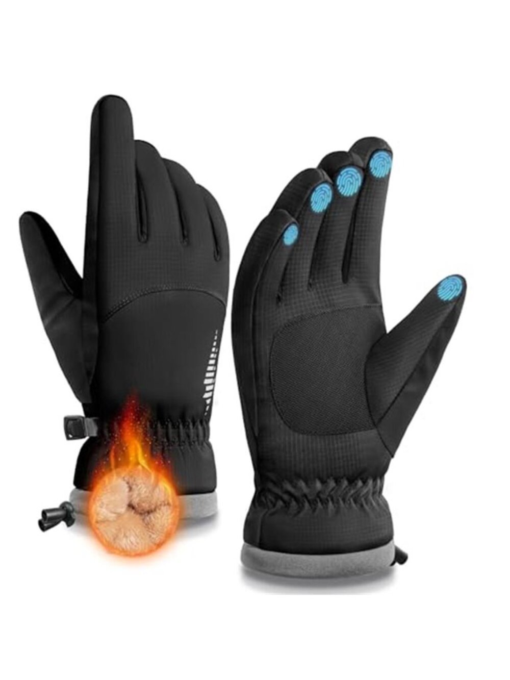 Winter Waterproof Warm Gloves Women Men with Touchscreen Fingers Ski Large